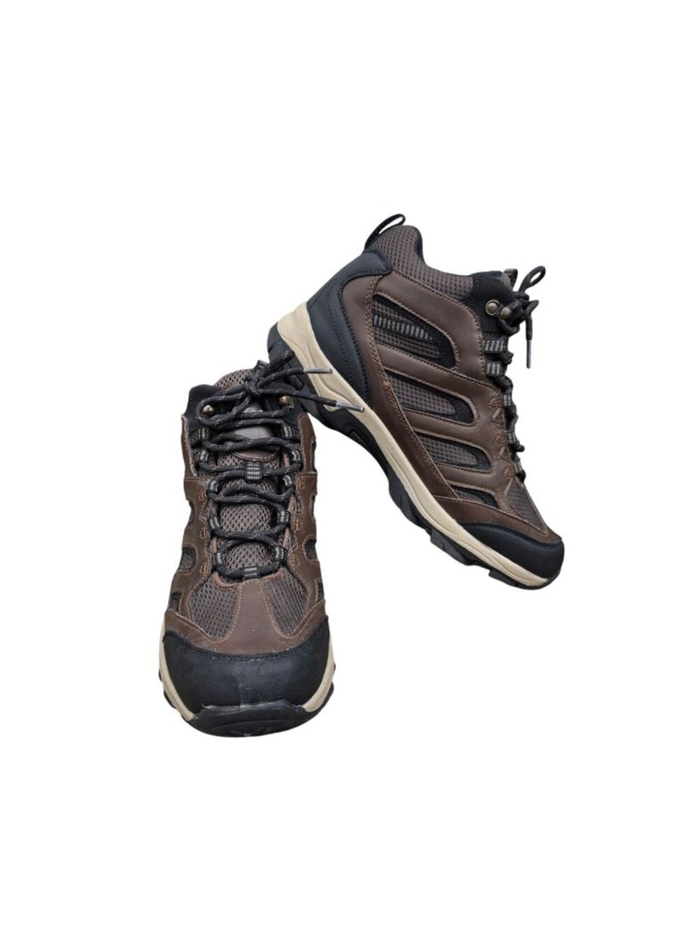 Eddie Bauer Graham Mens 8.5 Waterproof Hiking Boots Brown Leather GUC